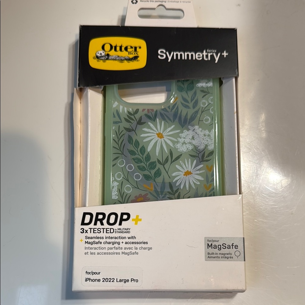OtterBox Symmetry+ Green Floral Case for iPhone 2022 Large Pro